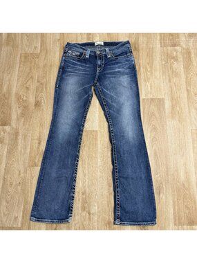 BIG STAR JEANS MADDIE BOOTCUT SIZE 29 LONG MID RISE EMBROIDERED CONTRAST STITCH